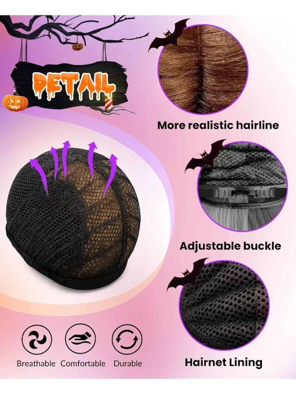 Women's Brown Bob Cosplay Convenient Set Include Adjustable Wig Cap Headpiece